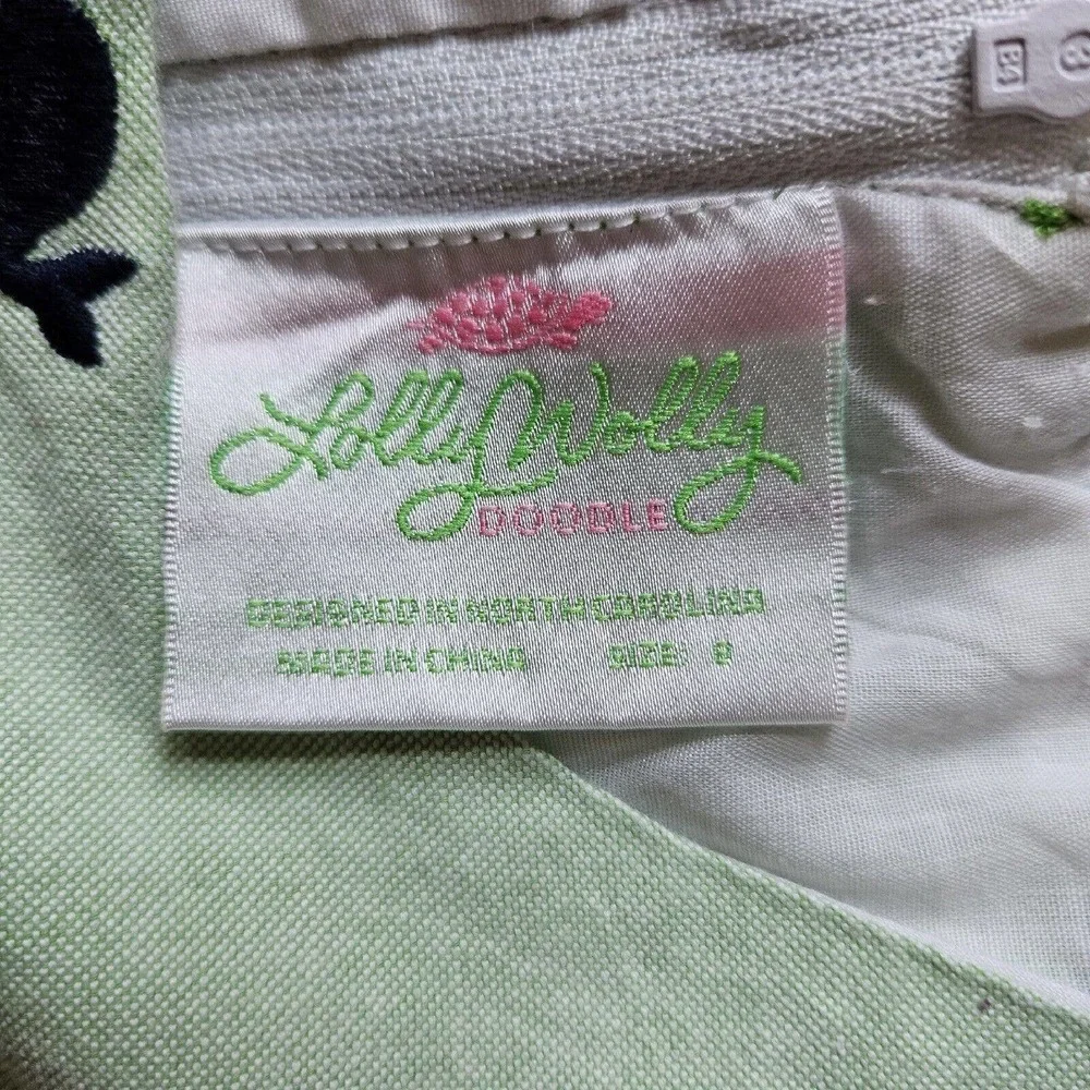Girls Lolly Wolly Doodle Dress Green With Navy Embroidered Whales Size 8
